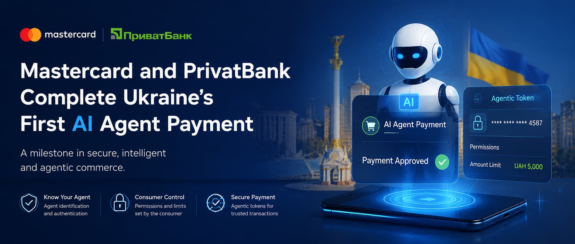 AI agent completing an authenticated digital payment in Ukraine
