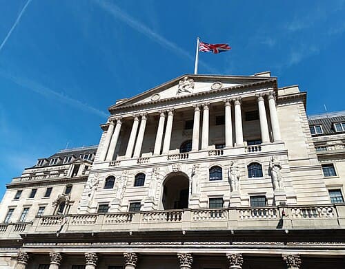 Exterior of the Bank of England in London, which chairs the UK Retail Payments Infrastructure Board