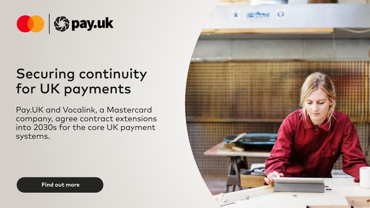 Mastercard and UK payment infrastructure representing the reported consideration of a majority stake sale in Vocalink
