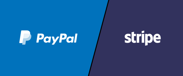 PayPal and Stripe logos displayed side by side for a report on the proposed acquisition bid.