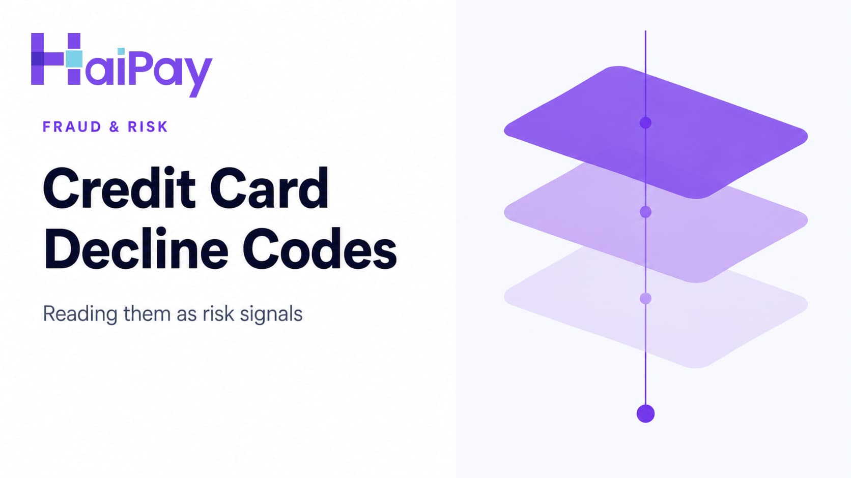 Cover illustration for an article on credit card decline codes, showing three stacked payment layers representing the gateway, acquirer, and issuer.