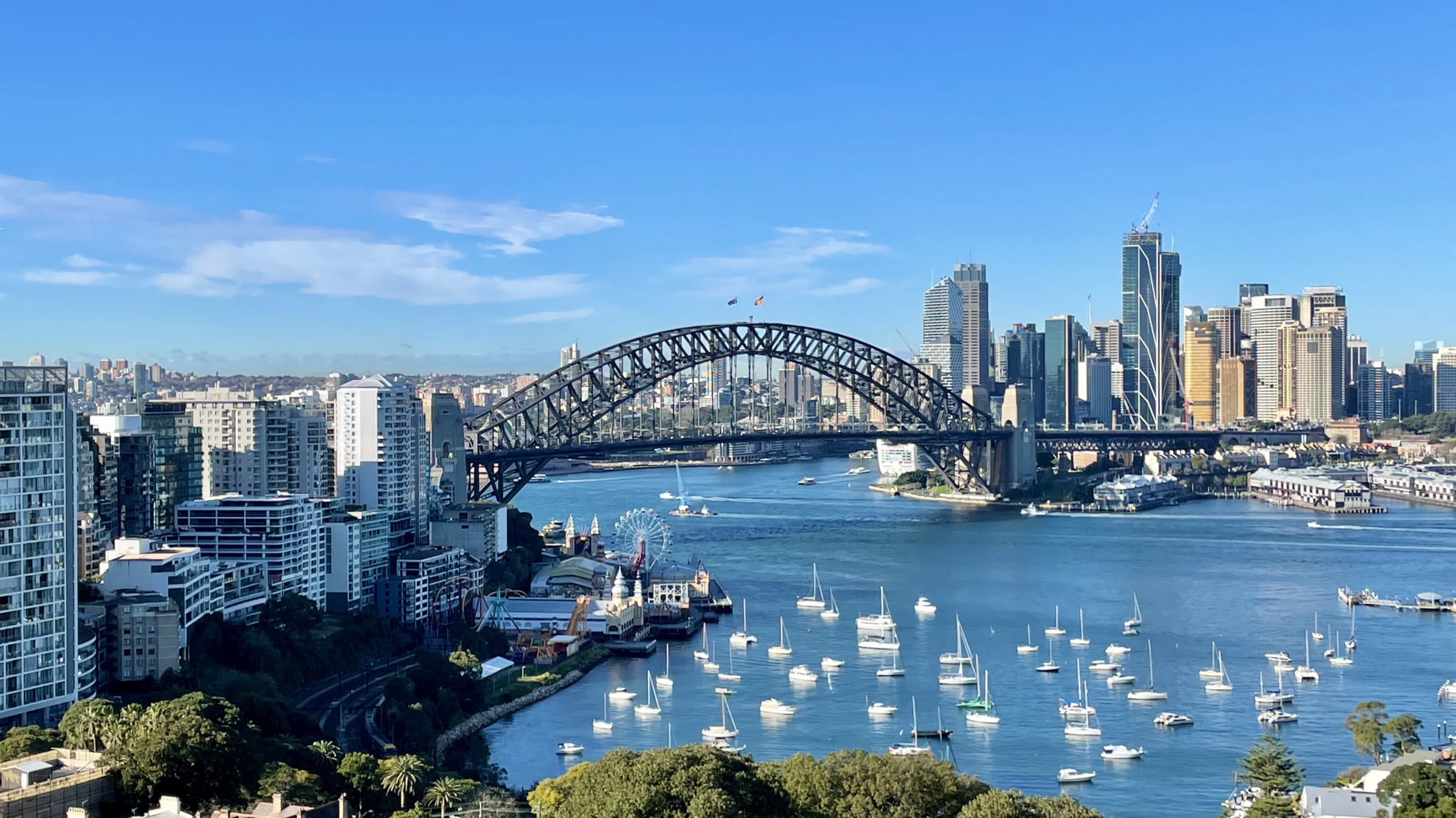 Sydney Harbour and the central business district seen from North Sydney